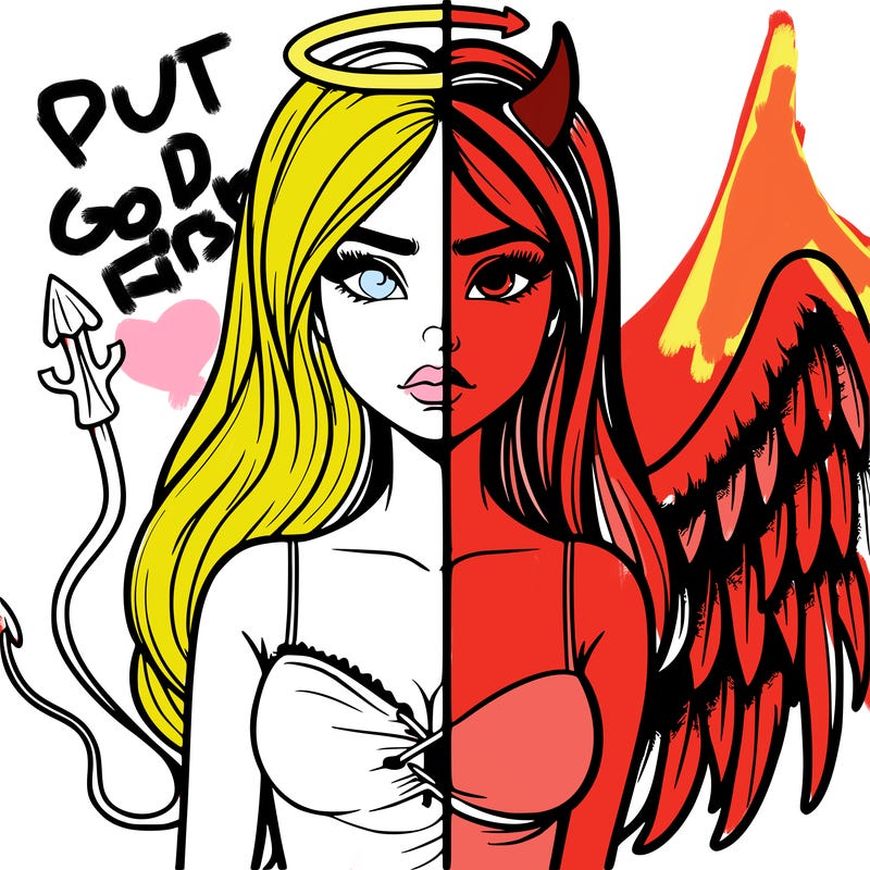 devil vs angel realistic girl