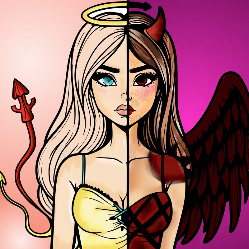 devil vs angel realistic girl