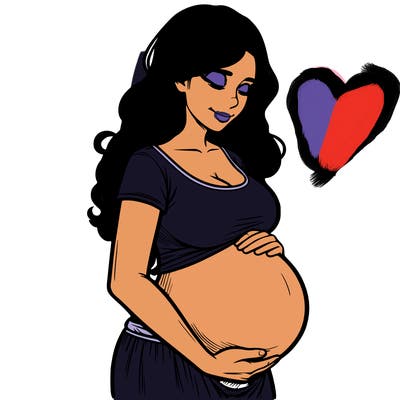 woman heavily pregnant realistic