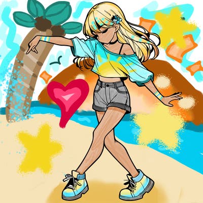 realistic girl danceing