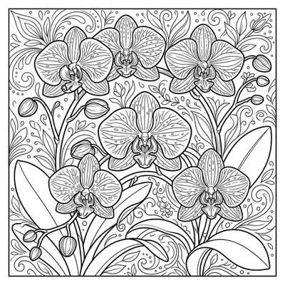 Unleash your creativity with this exquisite Phalaenopsis Orchids coloring page, perfect for anyone seeking a touch of natural elegance. Each delicate petal and intricate detail invites you to explore a spectrum of colors and shading.