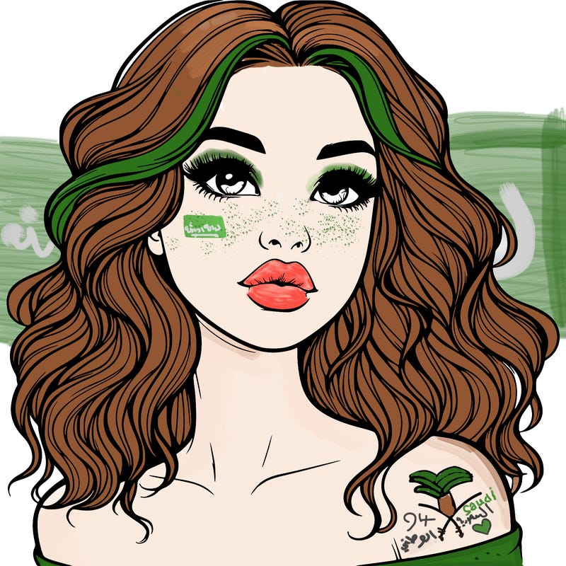 realistic girl with wavy hair and lips