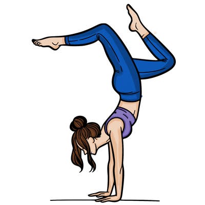 a woman doing a handstand