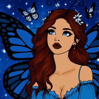 butterfly fairy realistic girl