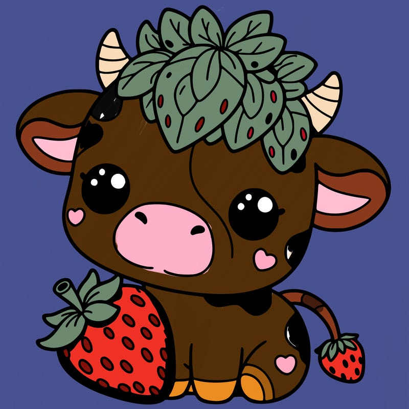 cute strawberry cow