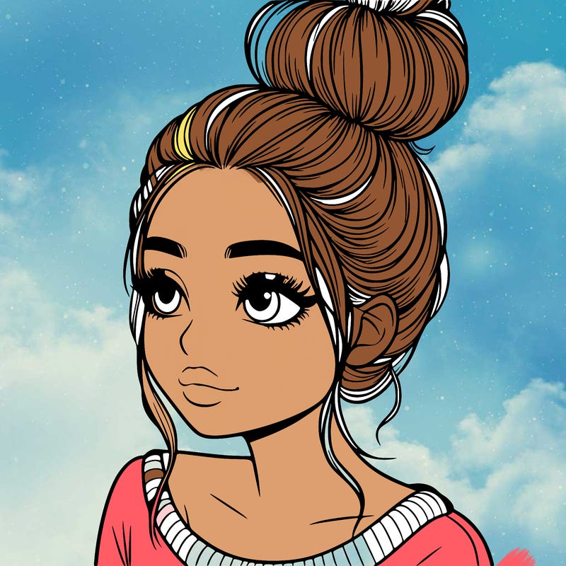 realistic girl with bun