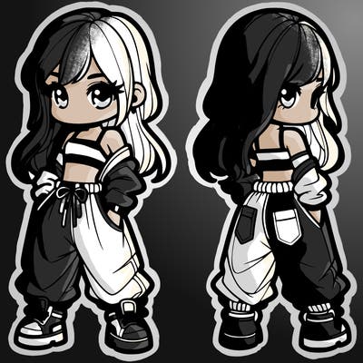 girl in crop top and baggy pants