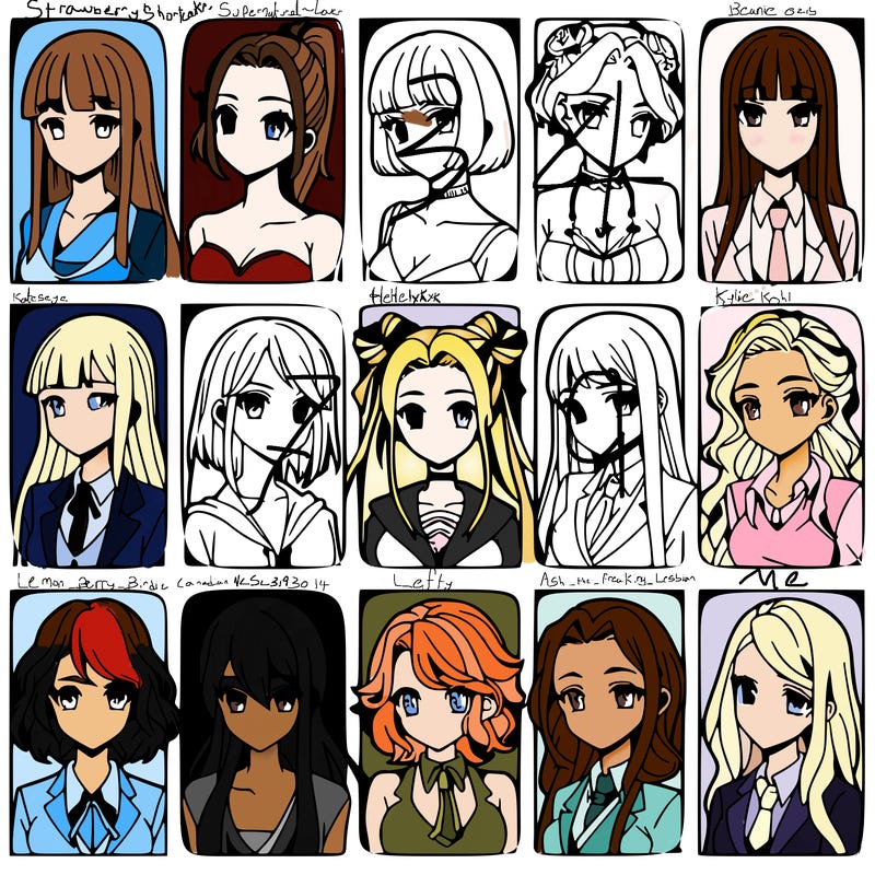 girls that look diffrent anime