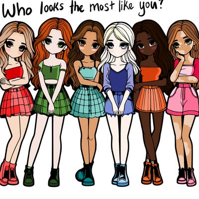 a group of girls realistic