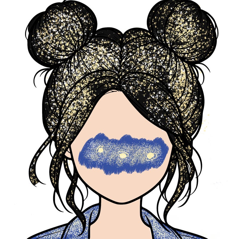 realistic girl with buns on the top of her hair