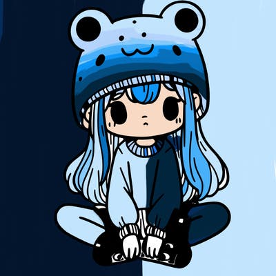 a girl wearing a frog hat and some frog socks