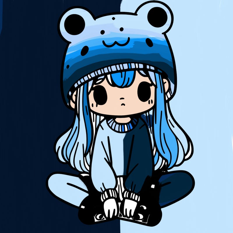 a girl wearing a frog hat and some frog socks