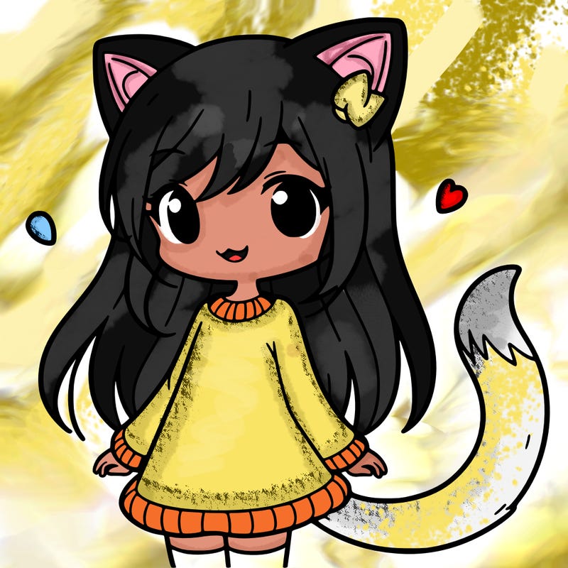 girl with cat ears and tail