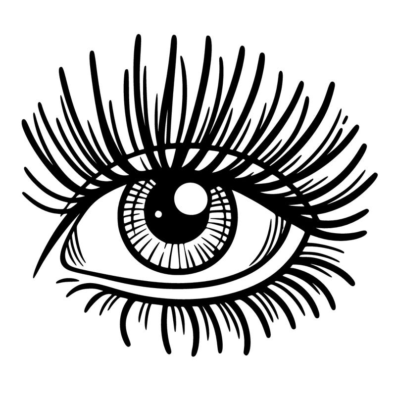 one eye with a lot of eyelashes