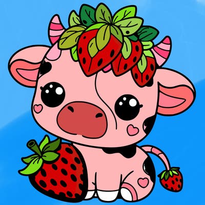 cute strawberry cow