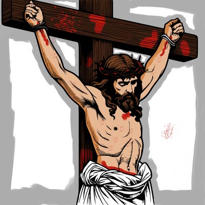 jesus realistic on the cross