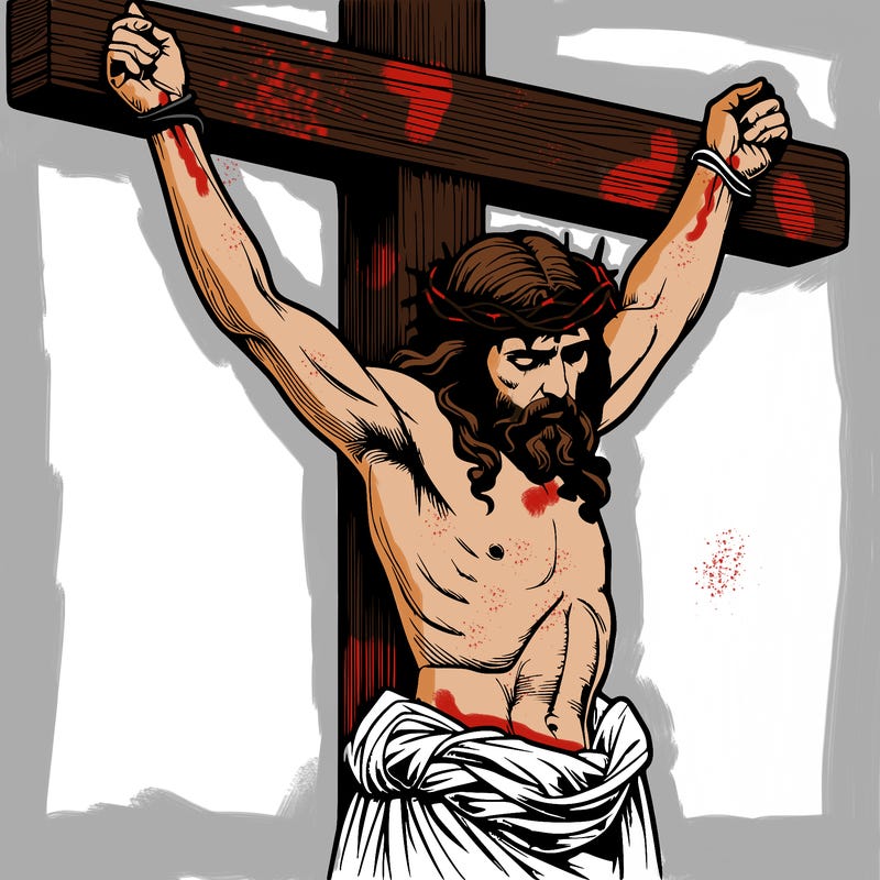 jesus realistic on the cross
