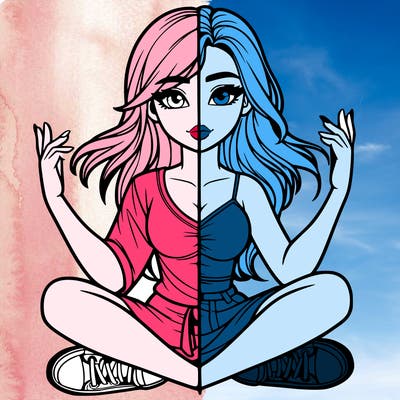 realistic girl split