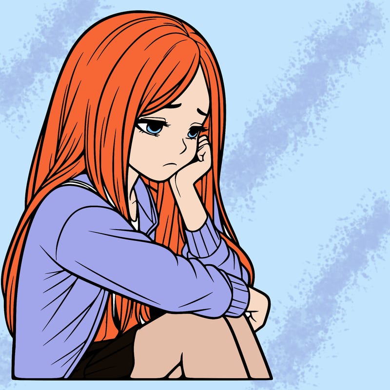 a realistic girl with depression