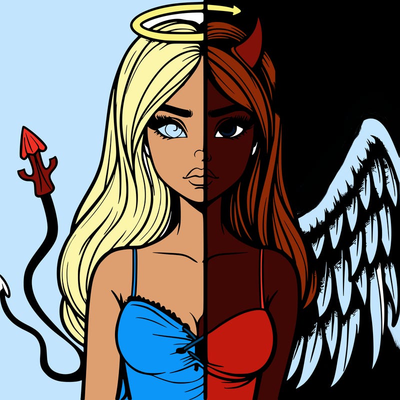 devil vs angel realistic girl