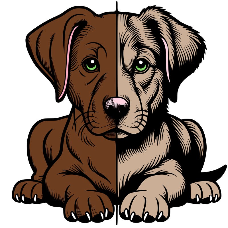 realistic dog split picture