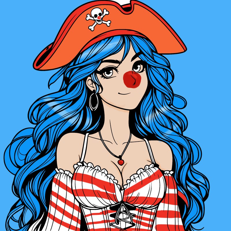 realistic female pirate with long hair