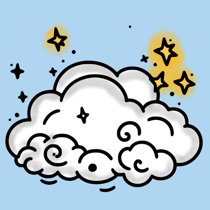 pink starry cloud sky