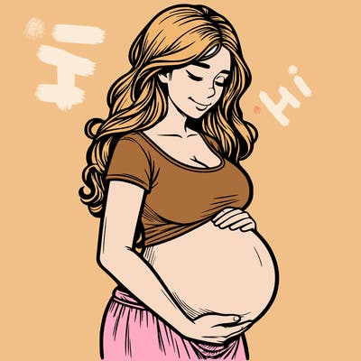 woman heavily pregnant realistic