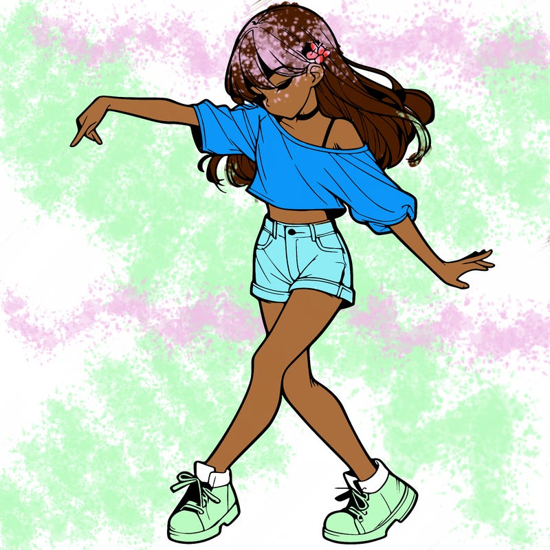 realistic girl danceing