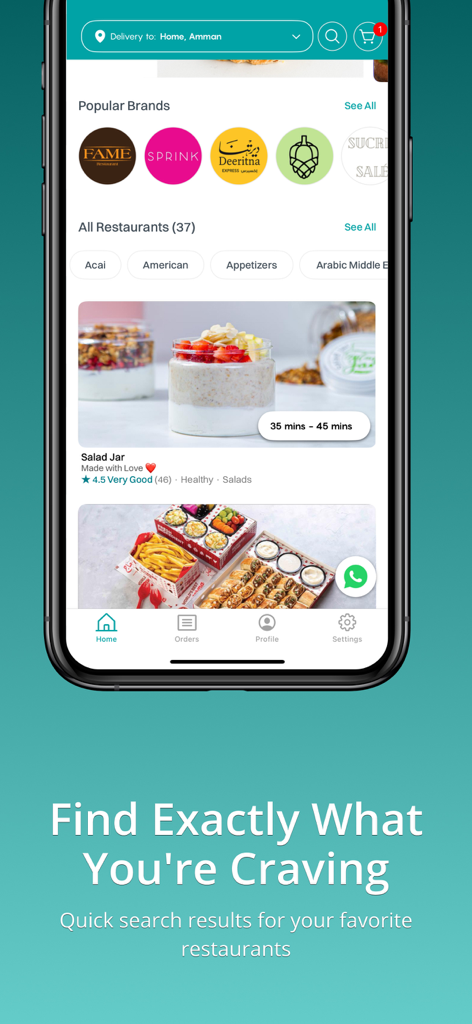 A smartphone showing the EAT Now app interface with popular restaurant brands and food categories.