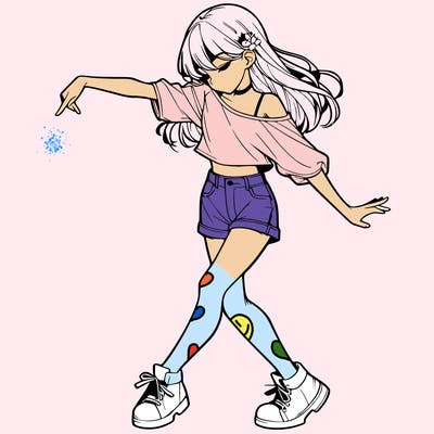 realistic girl danceing