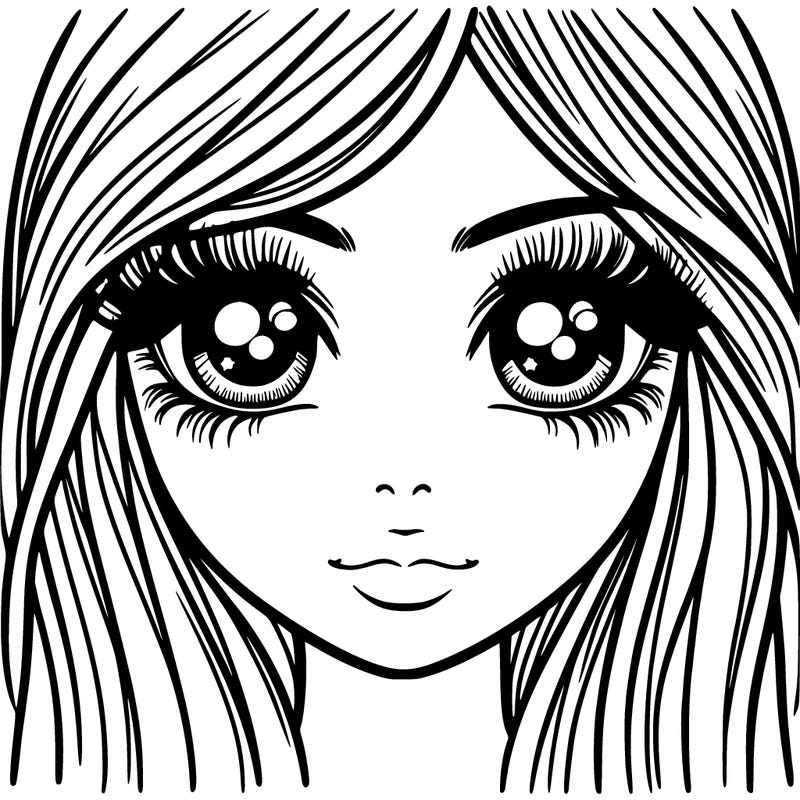 natural eyes with long lashes long hair normal lips