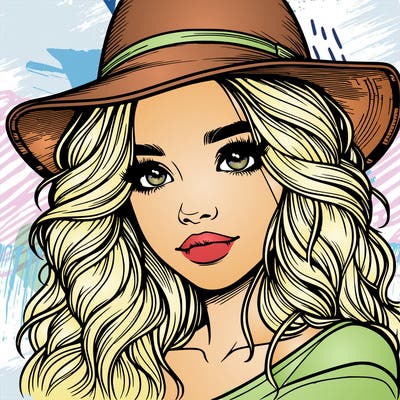 realistic girl with hat