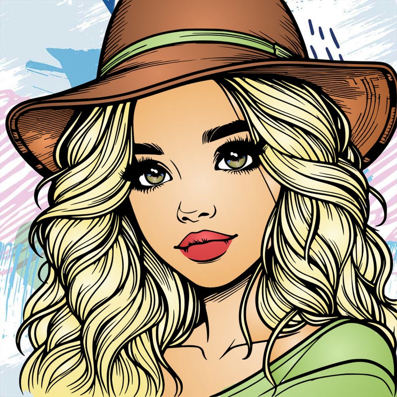 realistic girl with hat