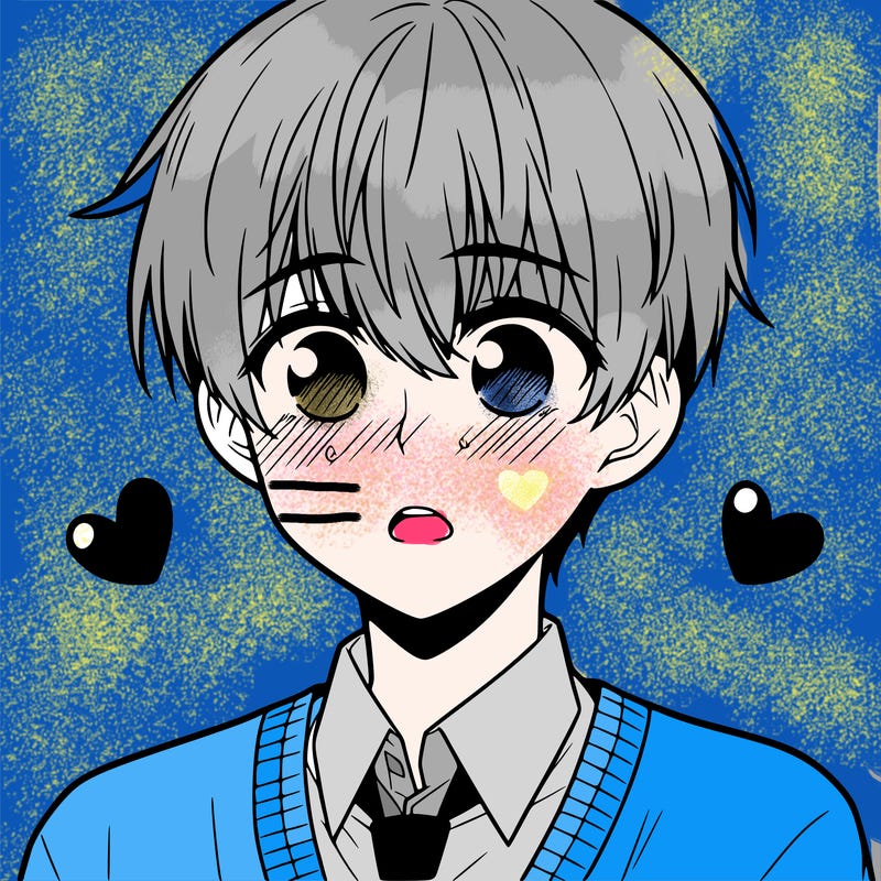 manga boy blushing