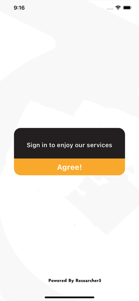 A sign-in prompt on the Mira Pro app with an orange Agree button
