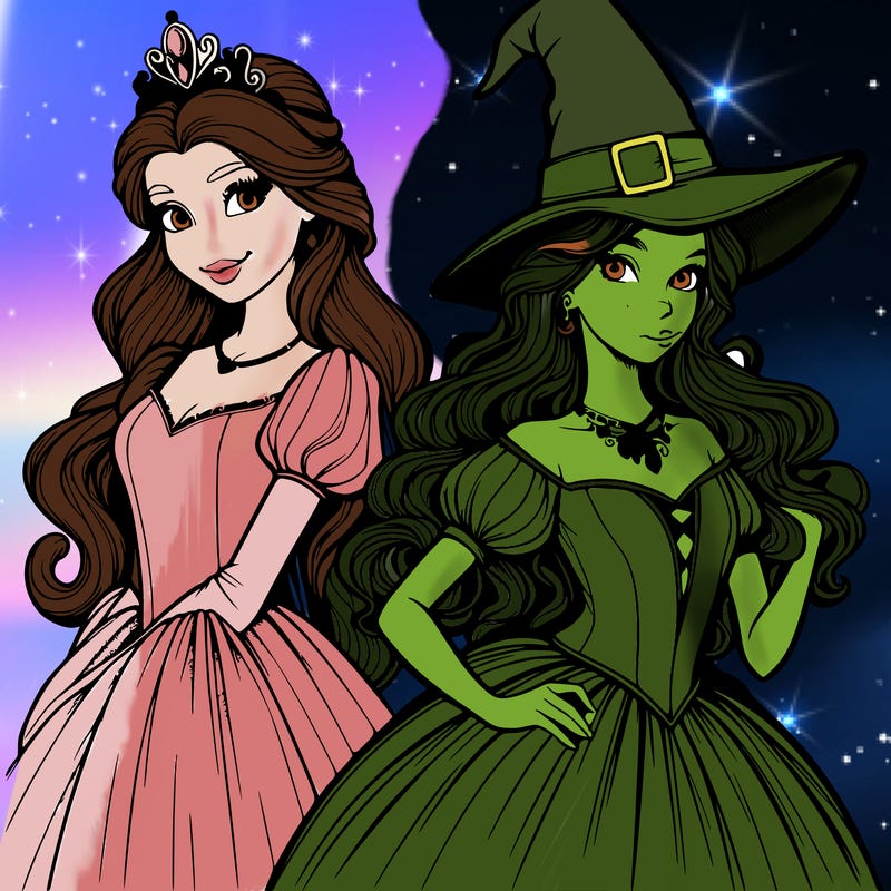 a realistic princess and a witch