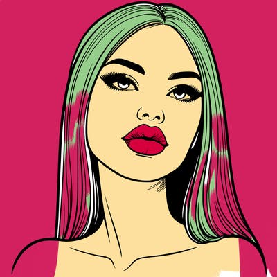 realistic woman with full lips