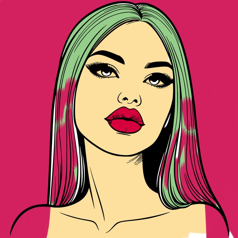 realistic woman with full lips