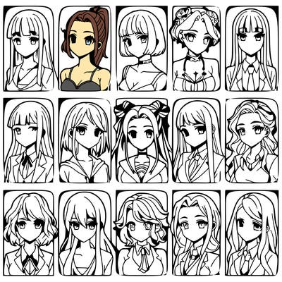 girls that look diffrent anime