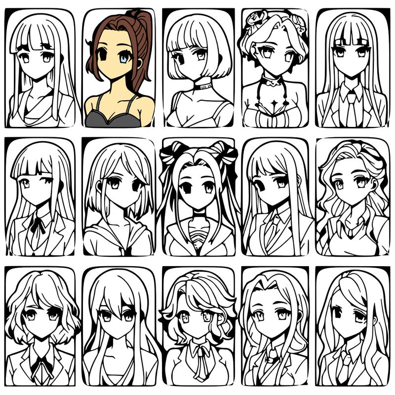 girls that look diffrent anime