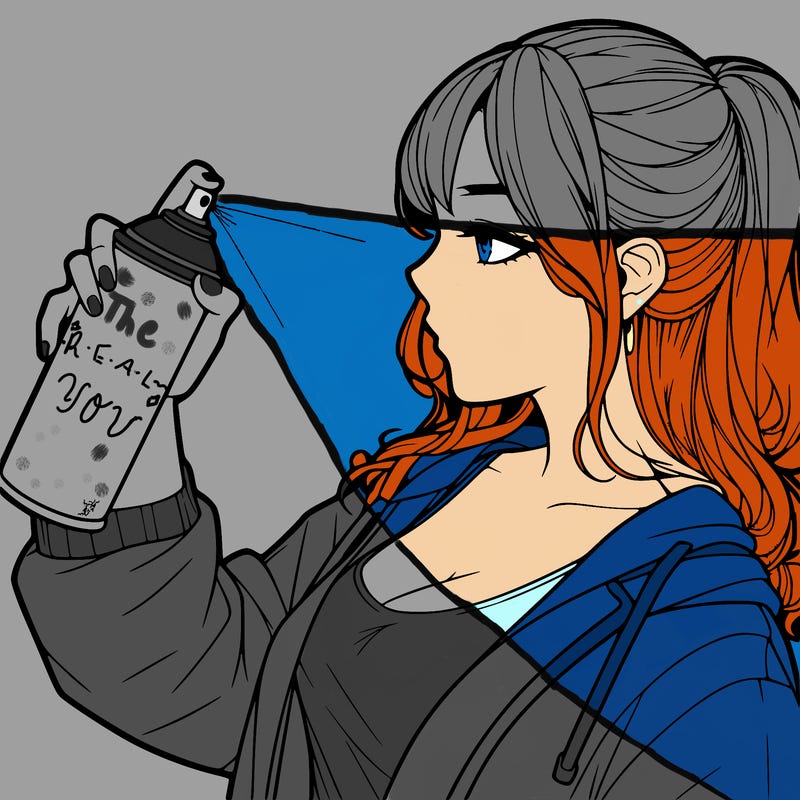 a realistic girl spray, painting