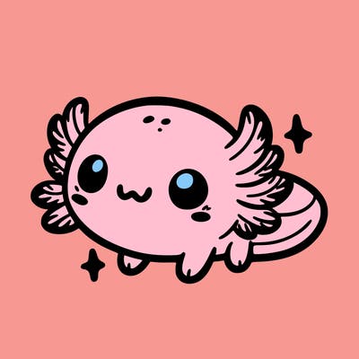 cute easy baby axolotl
