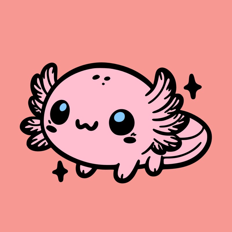 cute easy baby axolotl