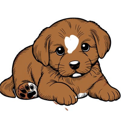 a cute realistic puppy