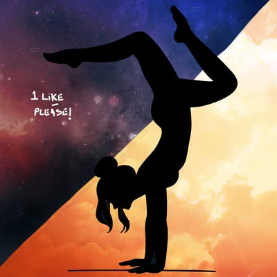 a woman doing a handstand