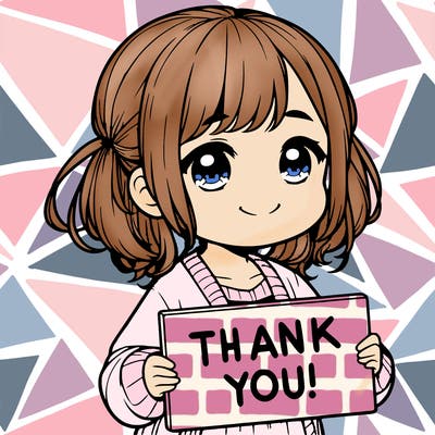 a realistic little girl holding a sign that says thank you