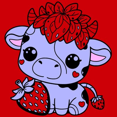 cute strawberry cow