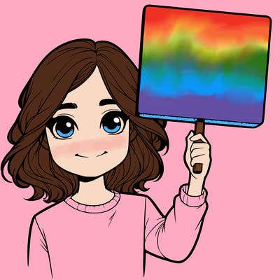 realistic girl holding up a sign