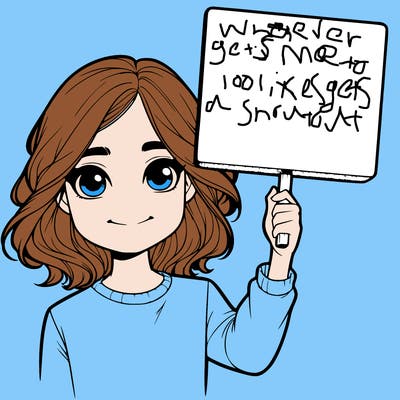 realistic girl holding up a sign